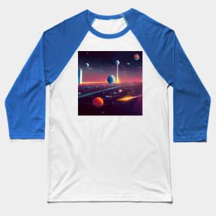 Interplanetary Spaceport Baseball T-Shirt